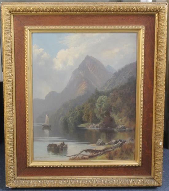 Laurence William Wilson (1850-1912) Lake Te Anau, South Island near Kingston, New Zealand, 20 x 16in.